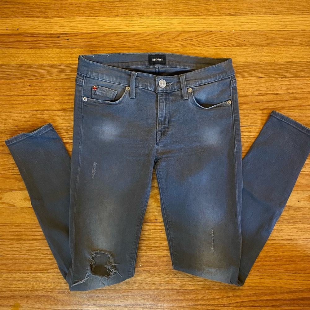 Hudson Jeans | Gray Distressed Denim | Krista Super Skinny